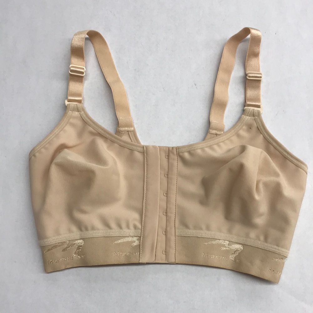 Marena Recovery Women’s Bra,Control Front-close,Hand wash,Color Tan, SIZE 34D/E.